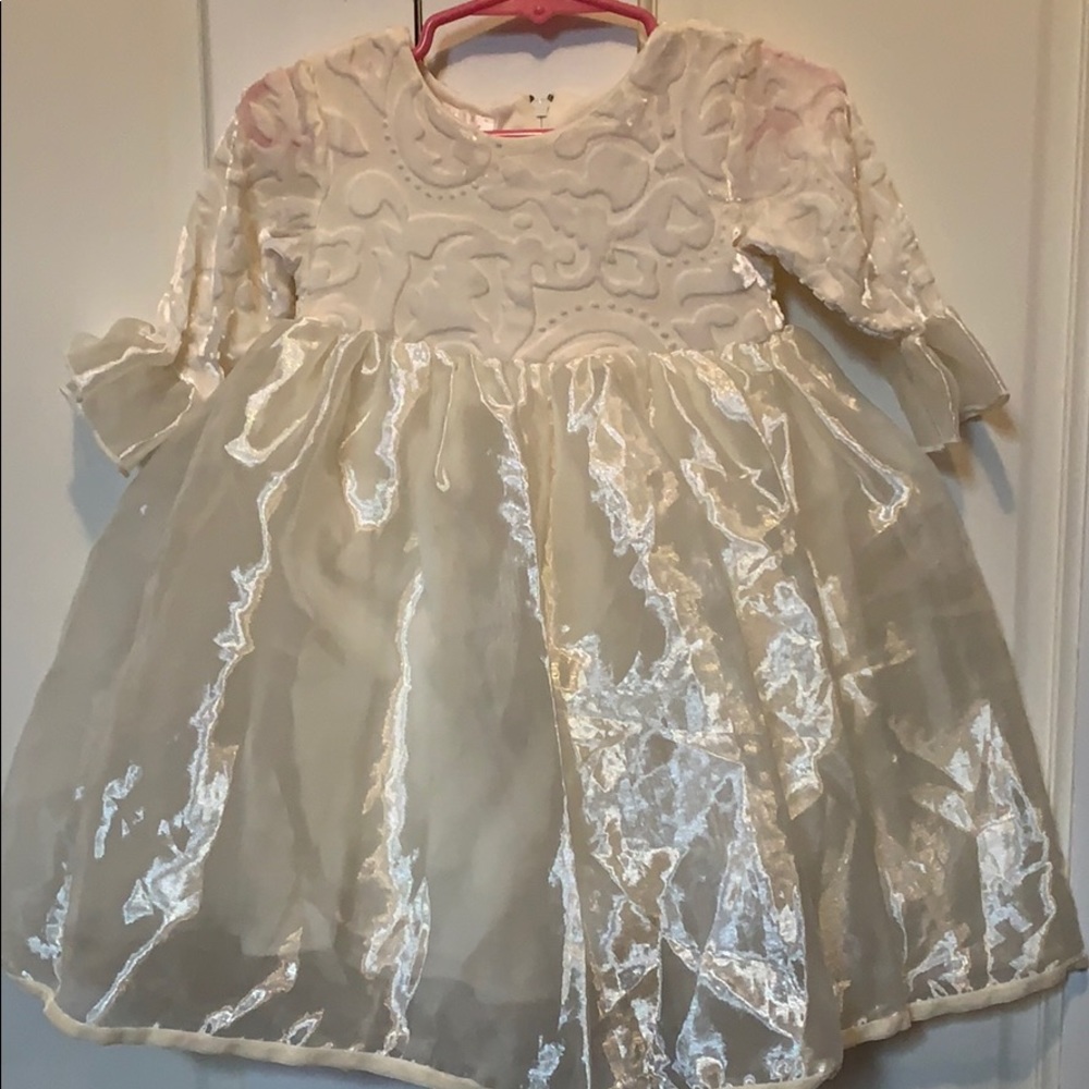 Fancy cream formal portrait dress baby girls 18m